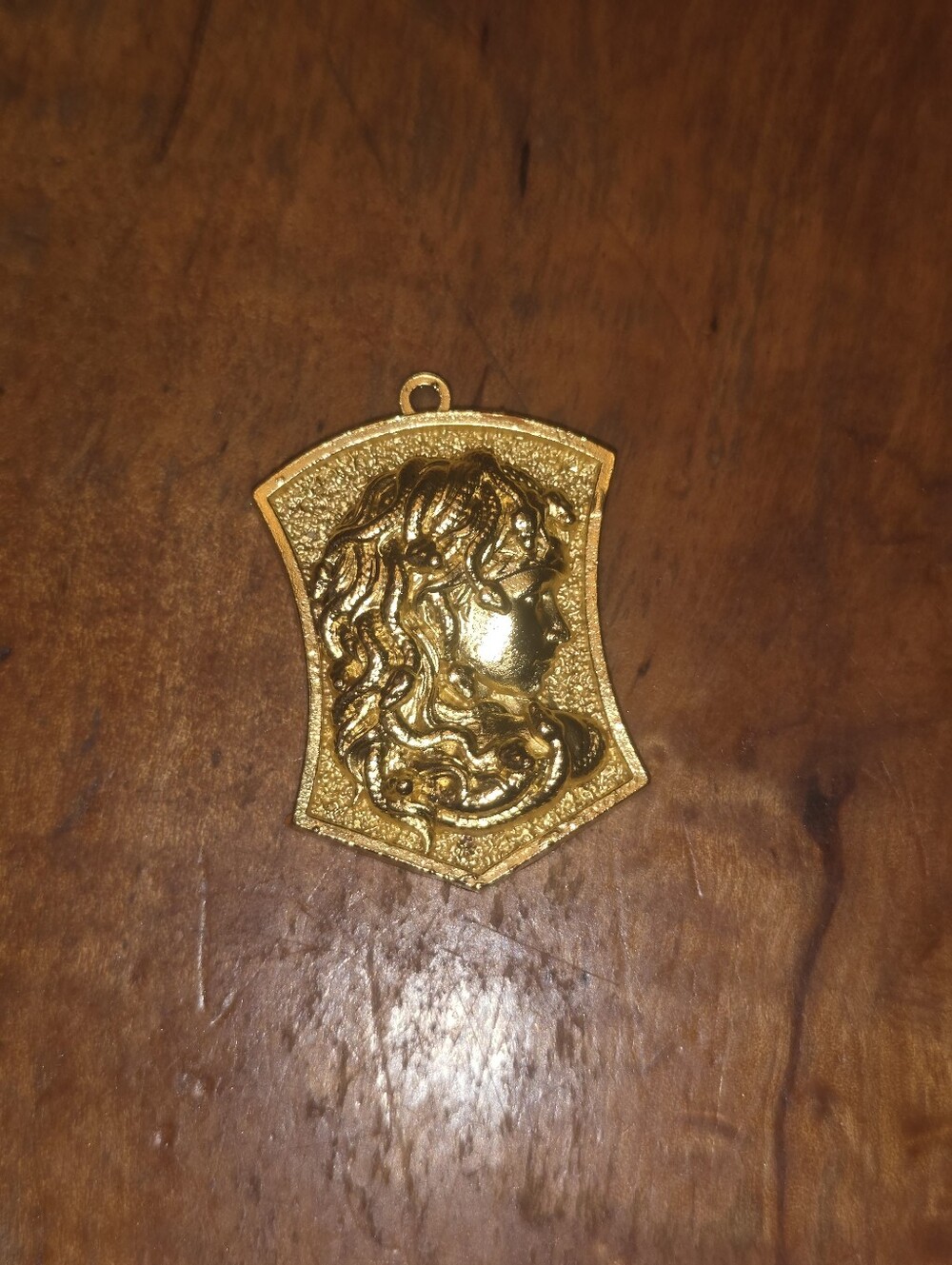 Medusa Gold Tone Pendant No Chain